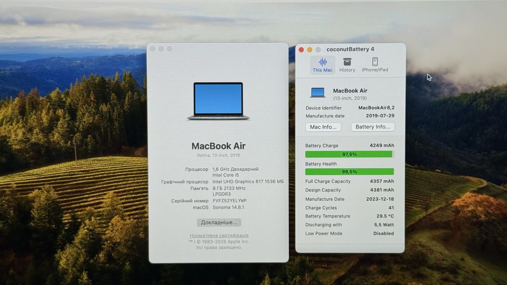 MacBook Air 13" 2019 (Space Gray, 8/256 ГБ, A1932, MVFH2) USA
