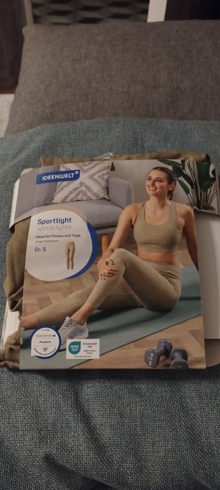 Legginsy dopasowane khaki S
