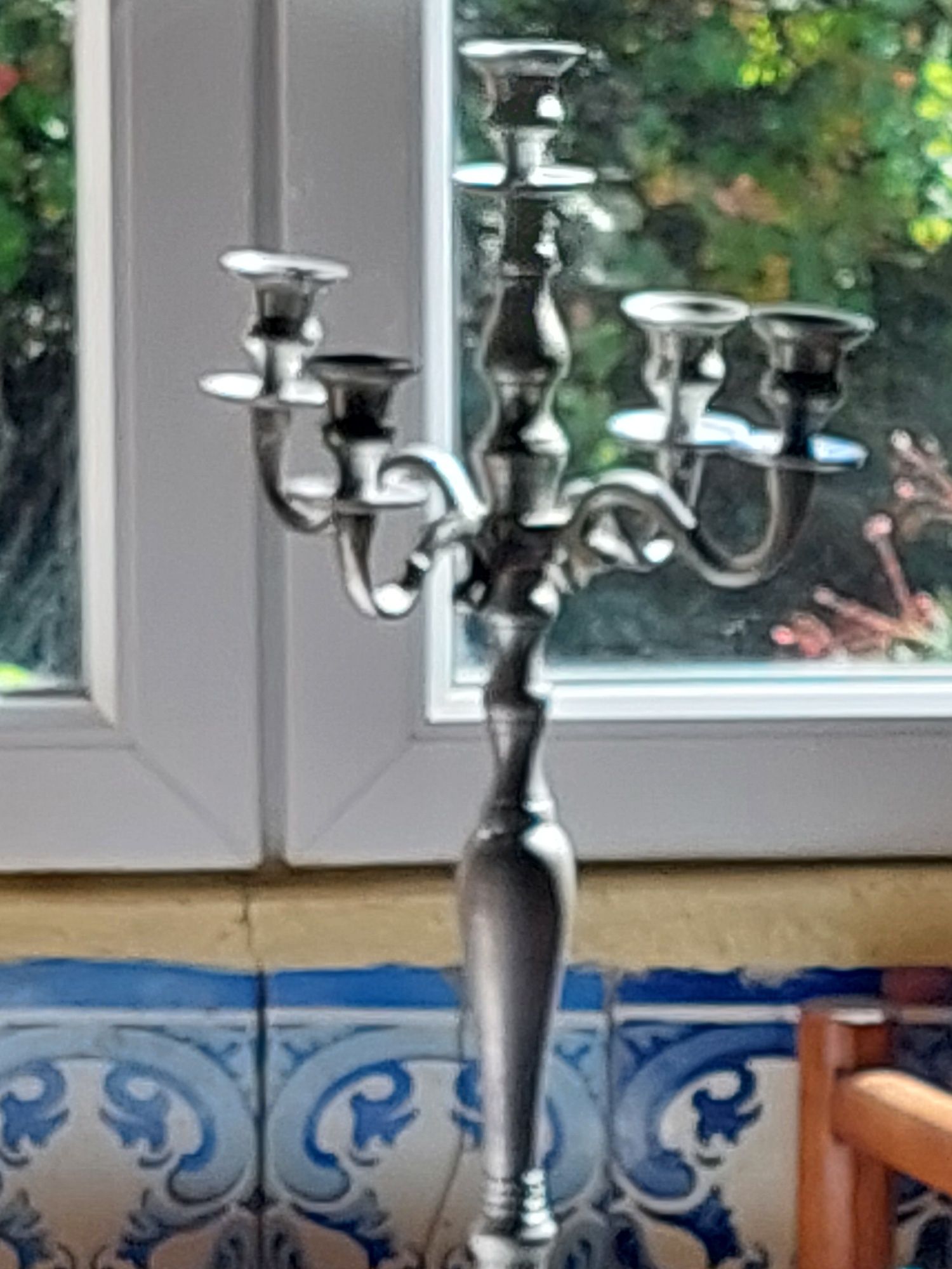 CANDELABROS ESTANHO 5 LUMES belissimos atigos e sobrios