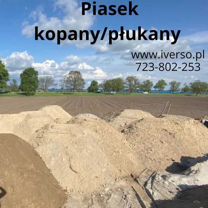 piasek rzeczny, płukany, do zagęszczania, kopany, pospółka