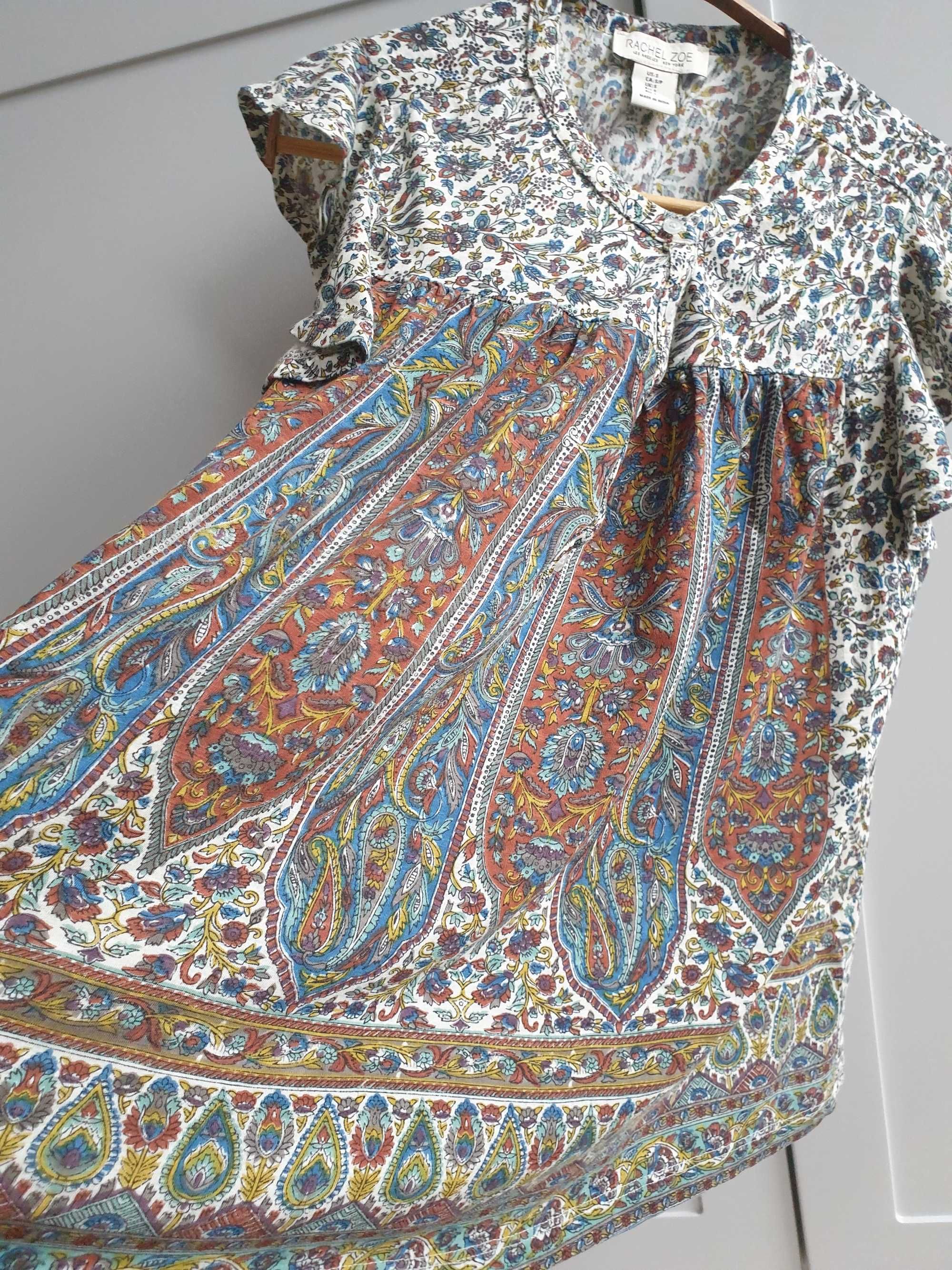 Boho koszulka t-shirt bluzka Rachel Zoe S 36