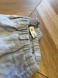 Zara r 164 spodnie lniane blekit