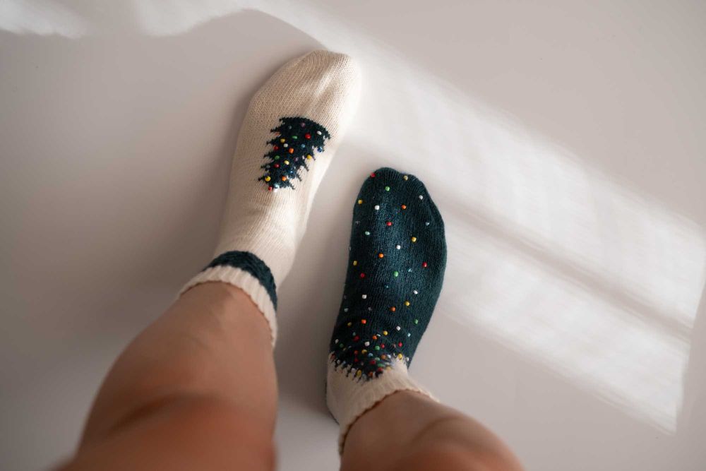 Шкарпетки жіночі Christmas tree, білий з темно-зеленим, 37-38, меринос