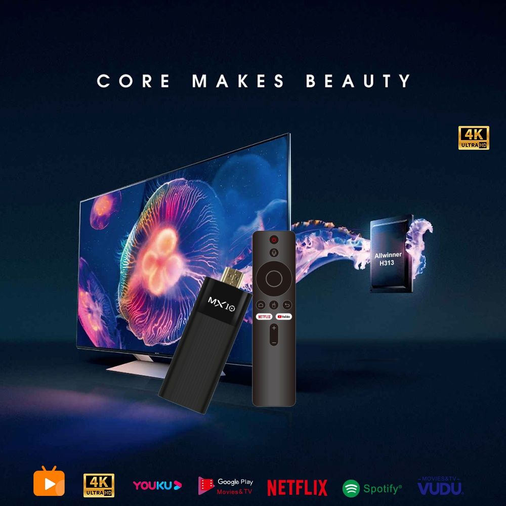 Смарт приставка TV stick стік з пультом 4к