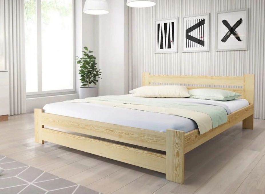 Łóżko drewniane z materacem sosnowe Wysyłka Producent Solidne