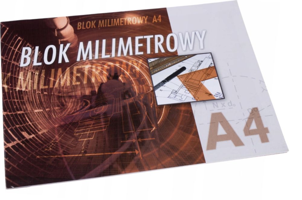 Blok milimetrowy A4 Kreska 20 kartek arkuszy jasnobrązowy