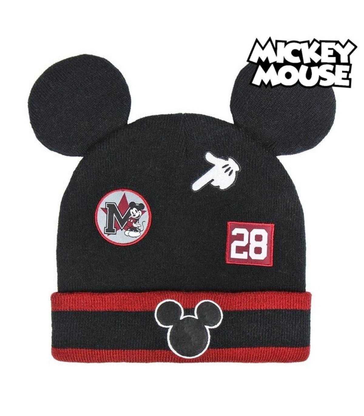 Gorro da moda Mickey Mouse preto com orelhas unissexo