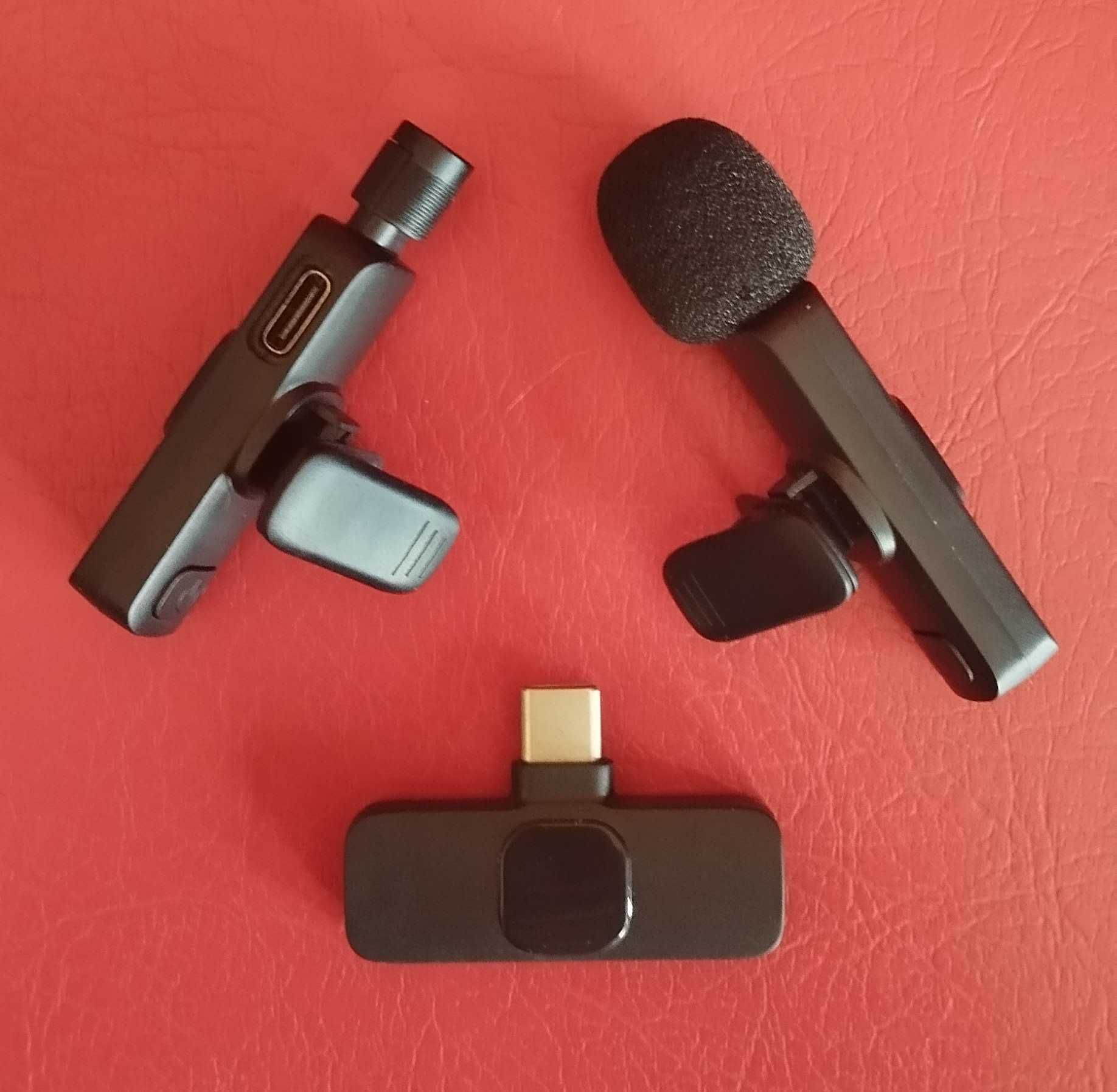 Conjunto de 2 microfones sem fios para telemóvel