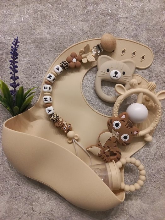 Тримач для пустушки,іменний тримач,гризунець,силіконовий тримач гризун