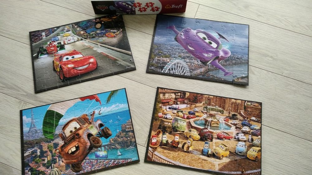 Cztery układanki cars McQueen 4w1 puzzle