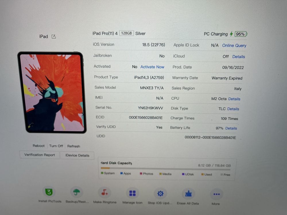 iPad Pro 11 M2 2022 A2759 icloud lock заблокований