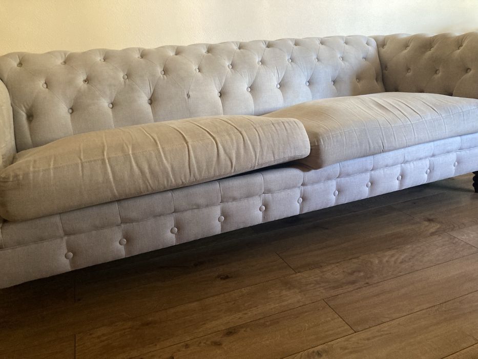Sofá CHESTERFIELD Tecido Creme