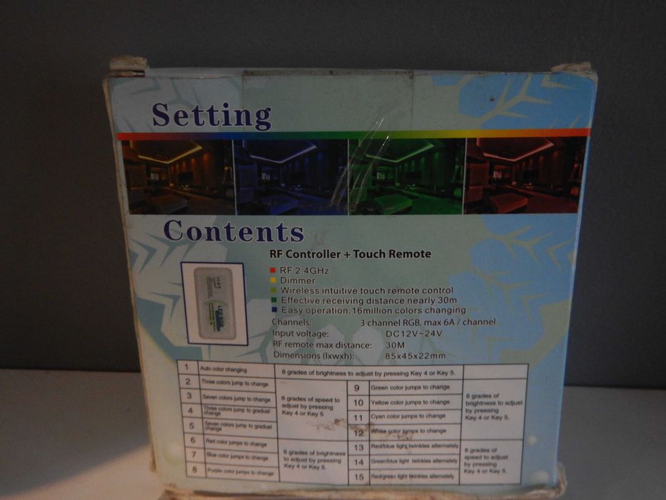 Sterownik LED RGB RF 12/24V + Pilot