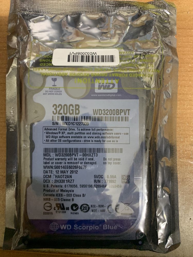 Disco Rígido Interno Western Digital WD Scorpio Blue WD3200BPVT 320GB Azul Sata II Notebook Ps3 Ps4