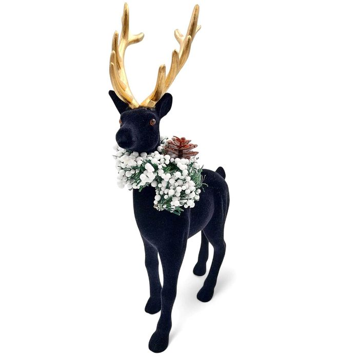 Renifer świąteczny czarny dekoracyjna figurka do stroika jelonek 35cm