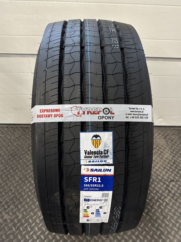 MOCNA opona 385/55 R22.5 SAILUN PRZÓD 385 55 Front M+S Naczepa