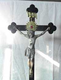 Crucifixo Madeira / metal - 74 cms de altura