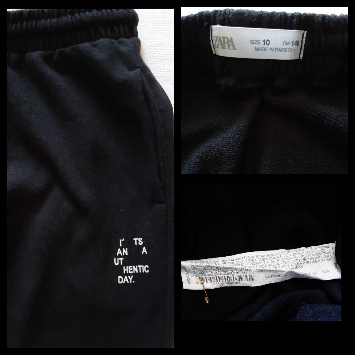140 Zara spodnie dresowe czarne