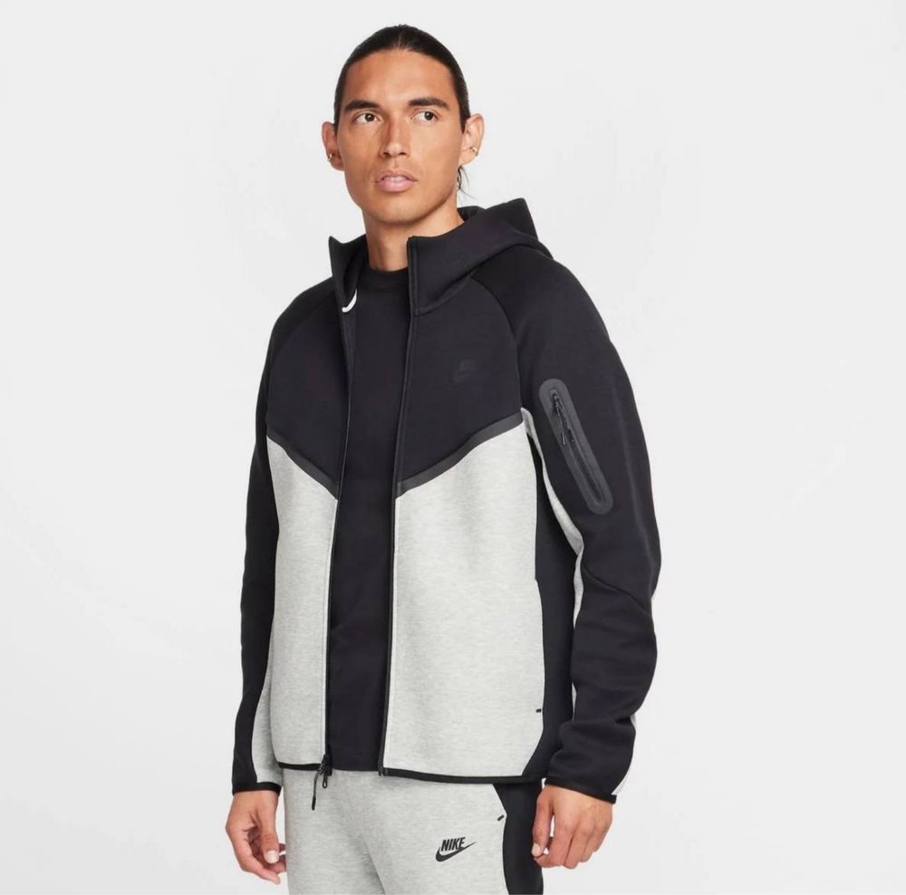 Оригінальне чоловіче Худі Nike Tech Fleece у сірому кольорі