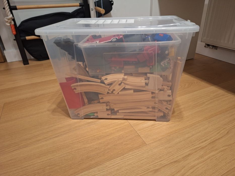 Mega zestaw torów drewnianych i pociągów  kolejka drewniana