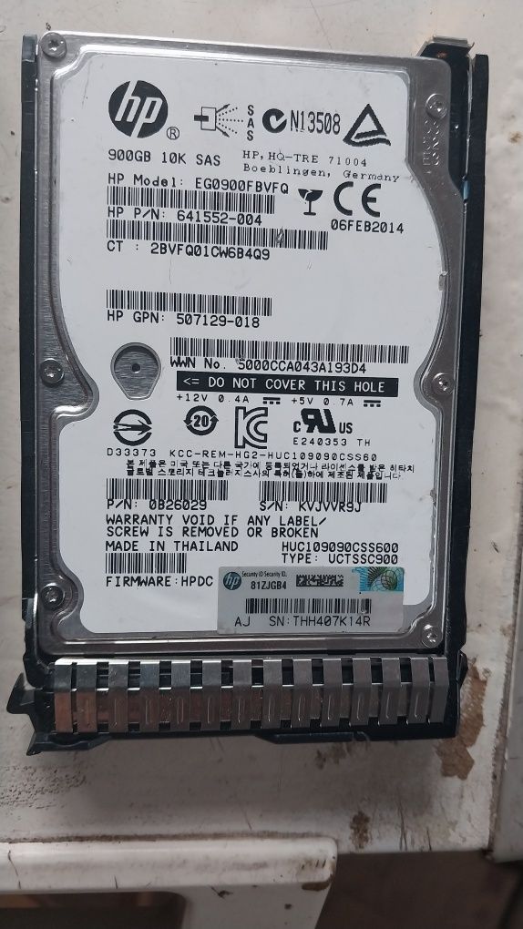 Жорсткий диск hp 900g eg0900fcspn eg0900fbvfq