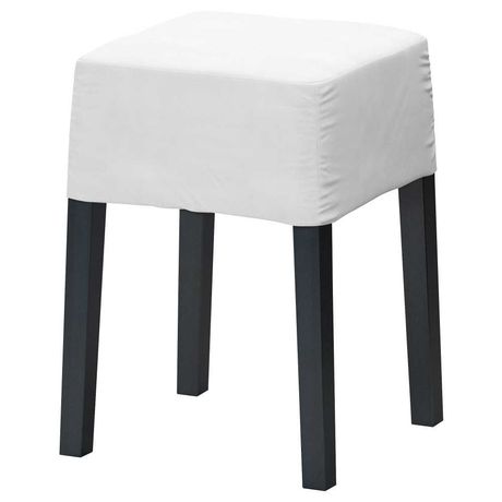 IKEA NILS_NOWY stołek_Rama_czarny + Pokrycie_biały_UNIKAT