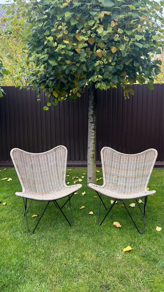 2 крісла садові плетені Jysk і 2 столика