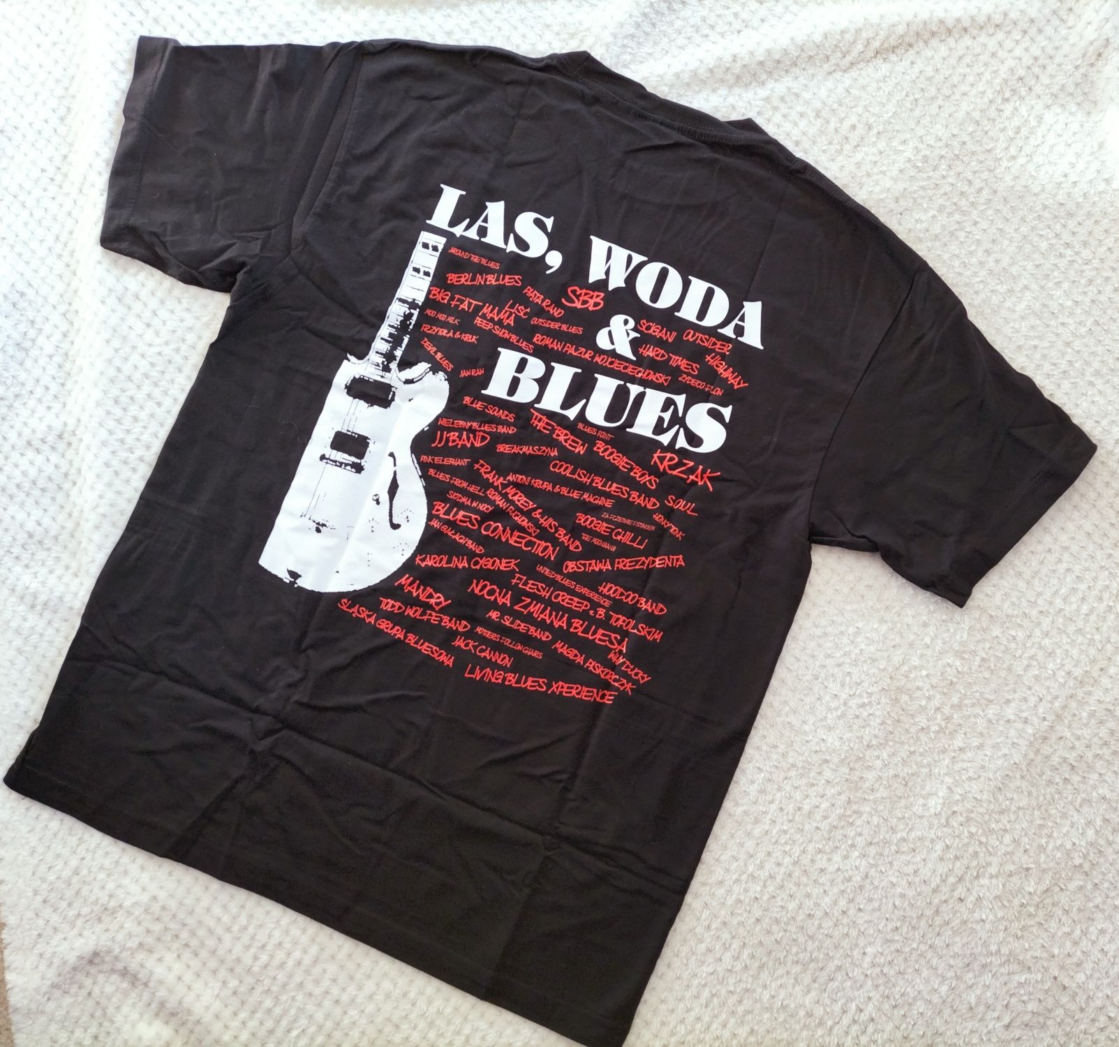 T-shirt koszulka z krótkim rękawem dekolt okrągły Las woda blues