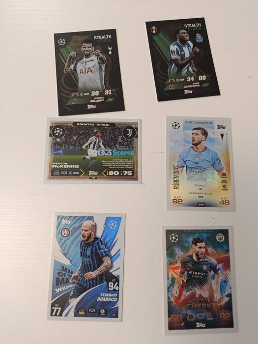 6 Cartas MATCH ATTAX  para venda