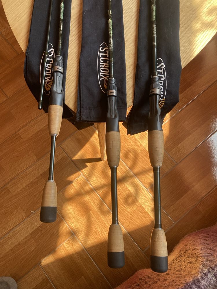 St. Croix Legend Elite 6’6(1/16-1/4oz). 6’6(1/8-3/8oz).7’(3/16-5/8oz).
