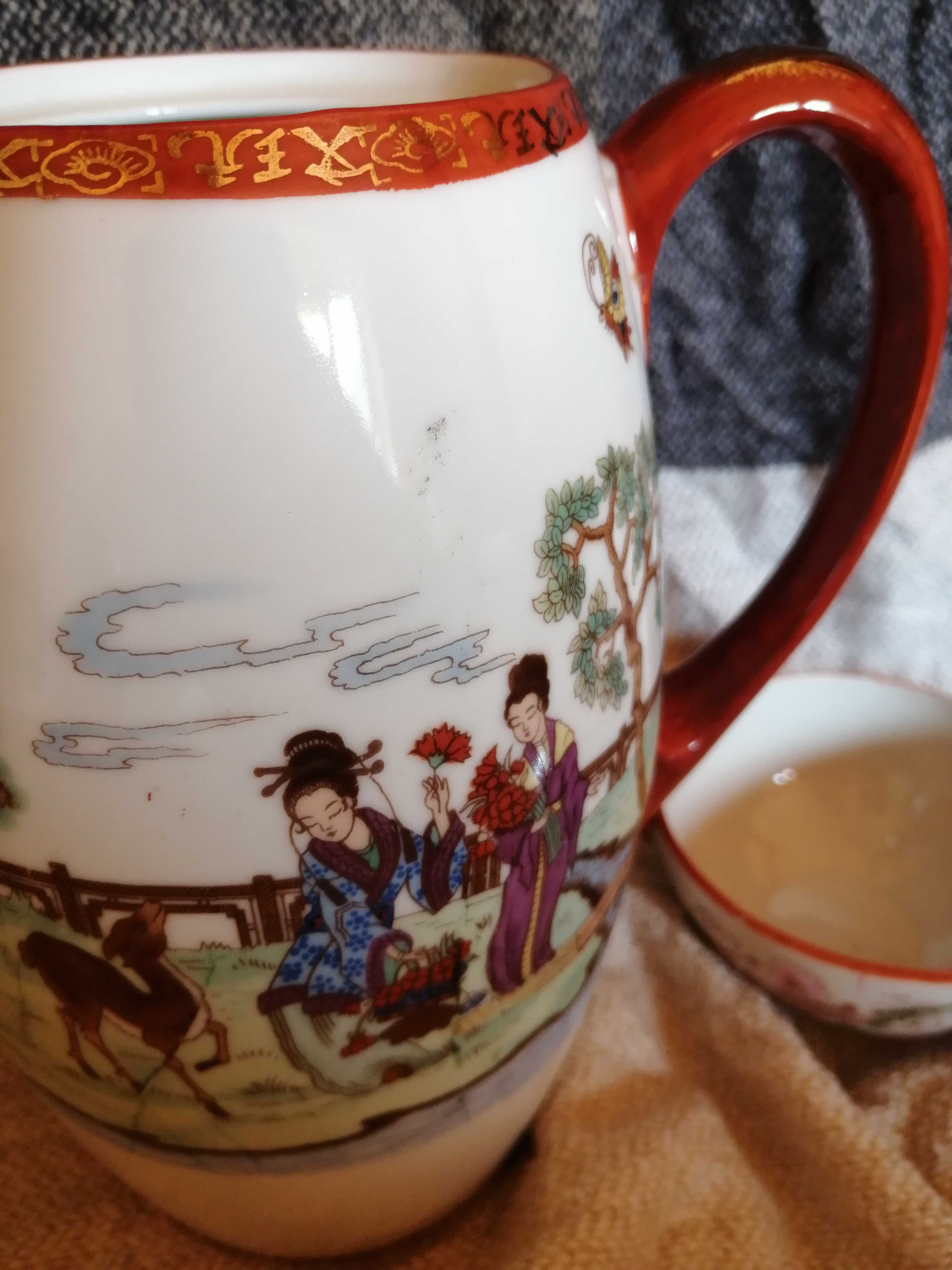 Zestaw porcelany chiński azjatycki motyw