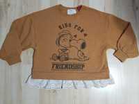 Prześliczna bluza sweter zara r. 134 Snoopy z falbanką