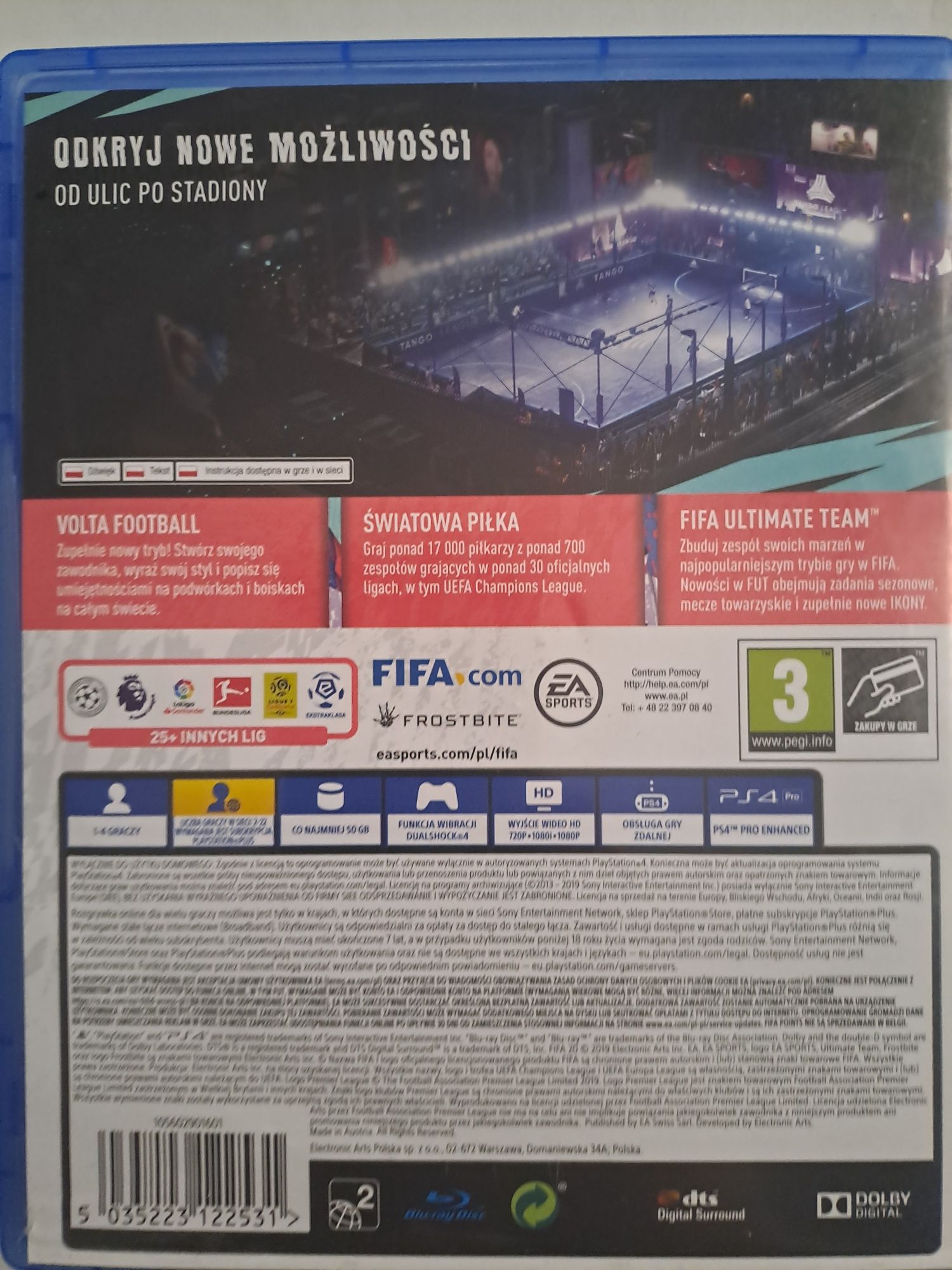 Play Station 4 Gra w PL wersji językowej FIFA20