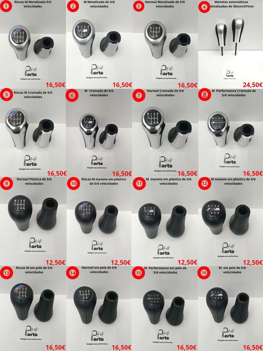 Manete Moca de velocidades BMW "altas" vários modelos