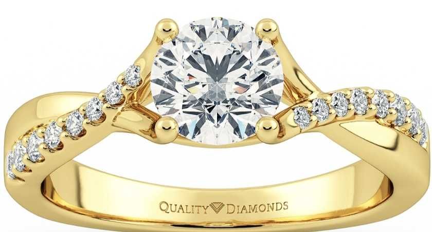 Złoty pierścionek r.13 z diamentem VS1 E | 18K | certyfikat GIA