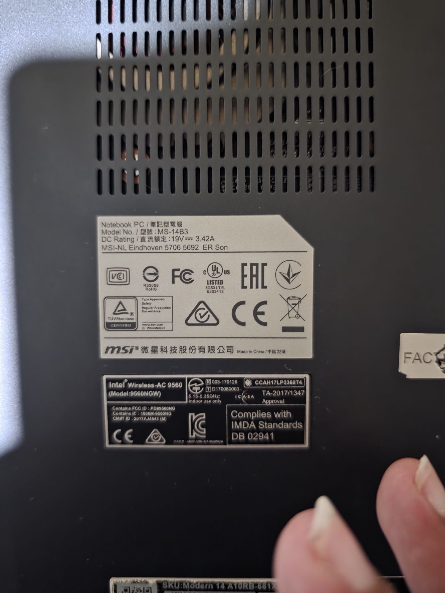 Msi modern 14 (NÃO NEGOCIAVEL PARA DESPACHAR(