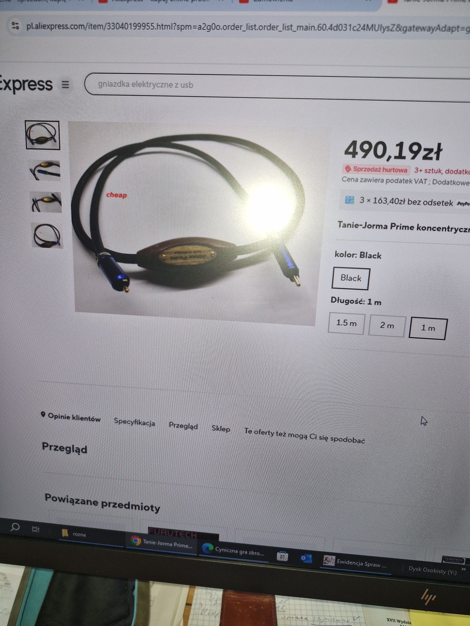 Kabel cyfrowy RCA 75ohm 1m