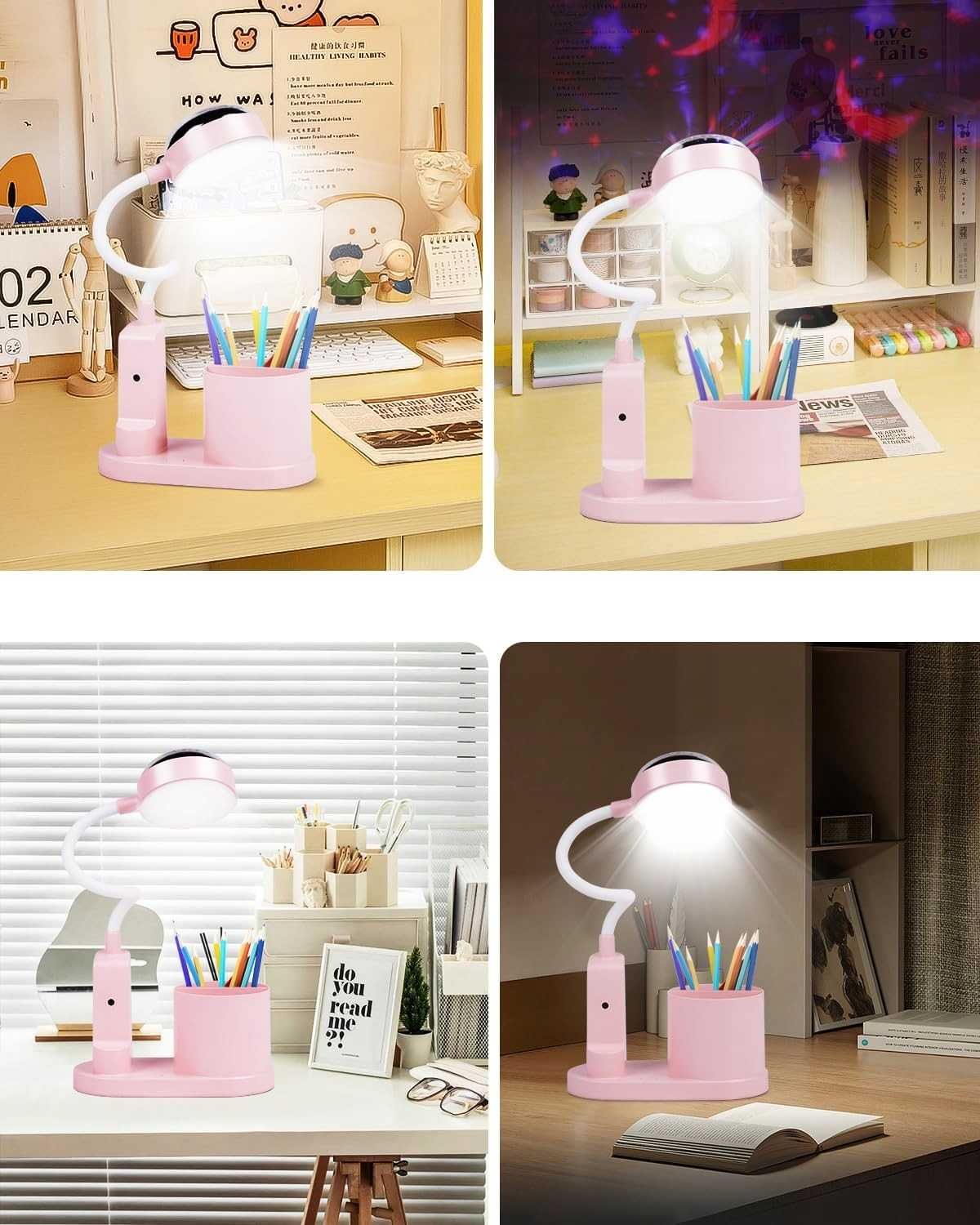 5l182. TechKen Lampa biurkowa dla dzieci, lampka nocna LED, biały