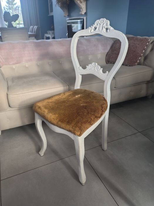 Krzesła drewniane ludwik, rystykalne 4 szt