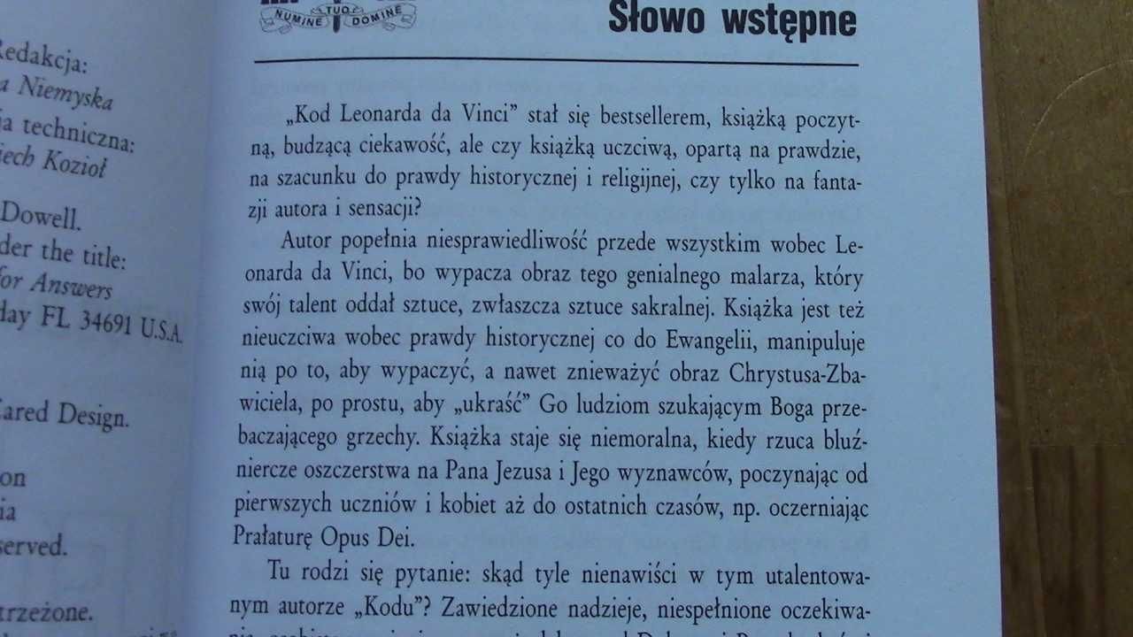 Josh McDowell "Kod Leonarda DaVinci-w poszukiwaniu odpowiedzi" religia