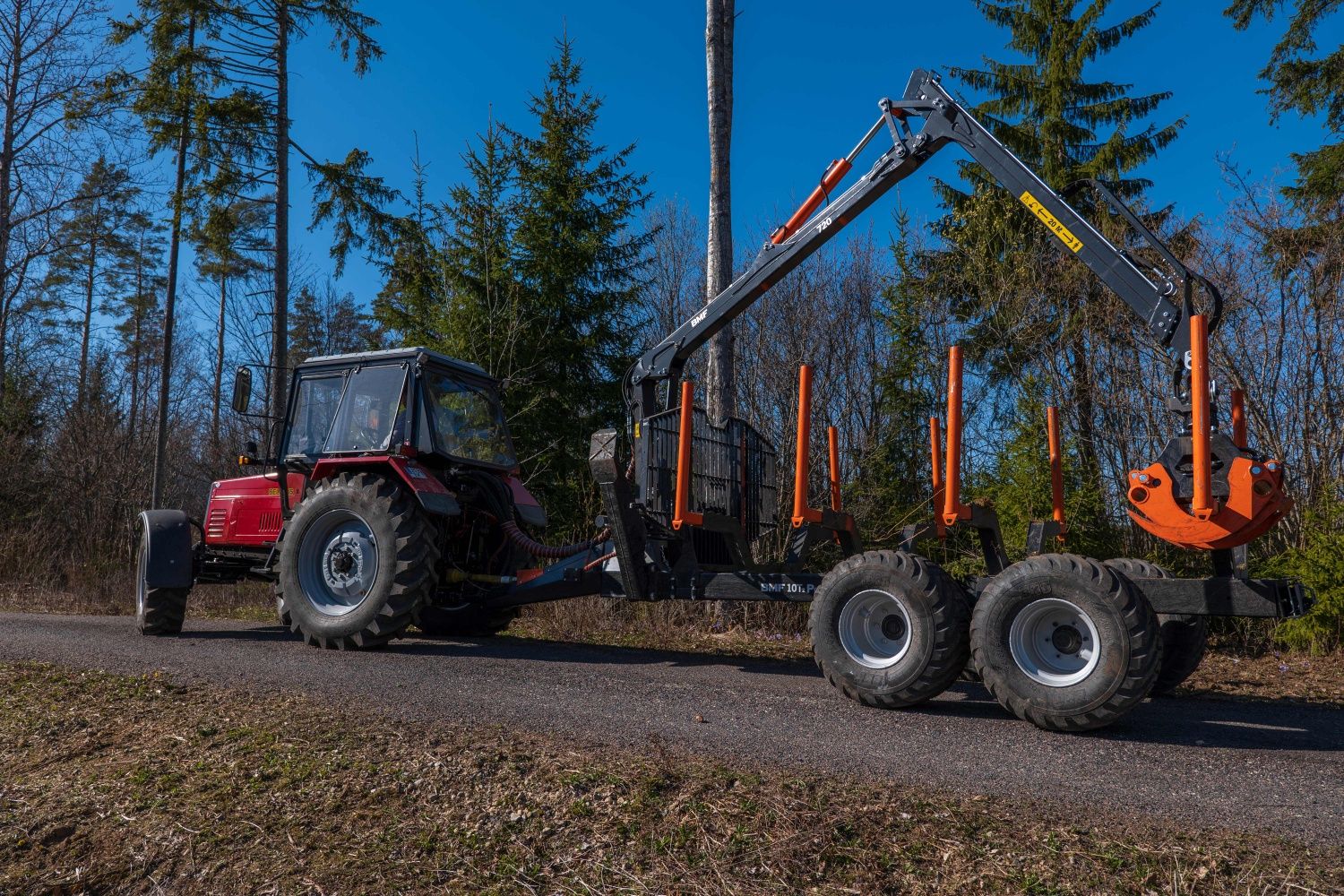 BMF 10T2 PRO 720 Przyczepa Leśna Zrywkowa  Wózek Zrywka