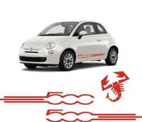 FIAT 500 autocolantes 2 faixas