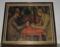 Quadro Os Jogadores Paul Cézanne reprodução em tela com moldura