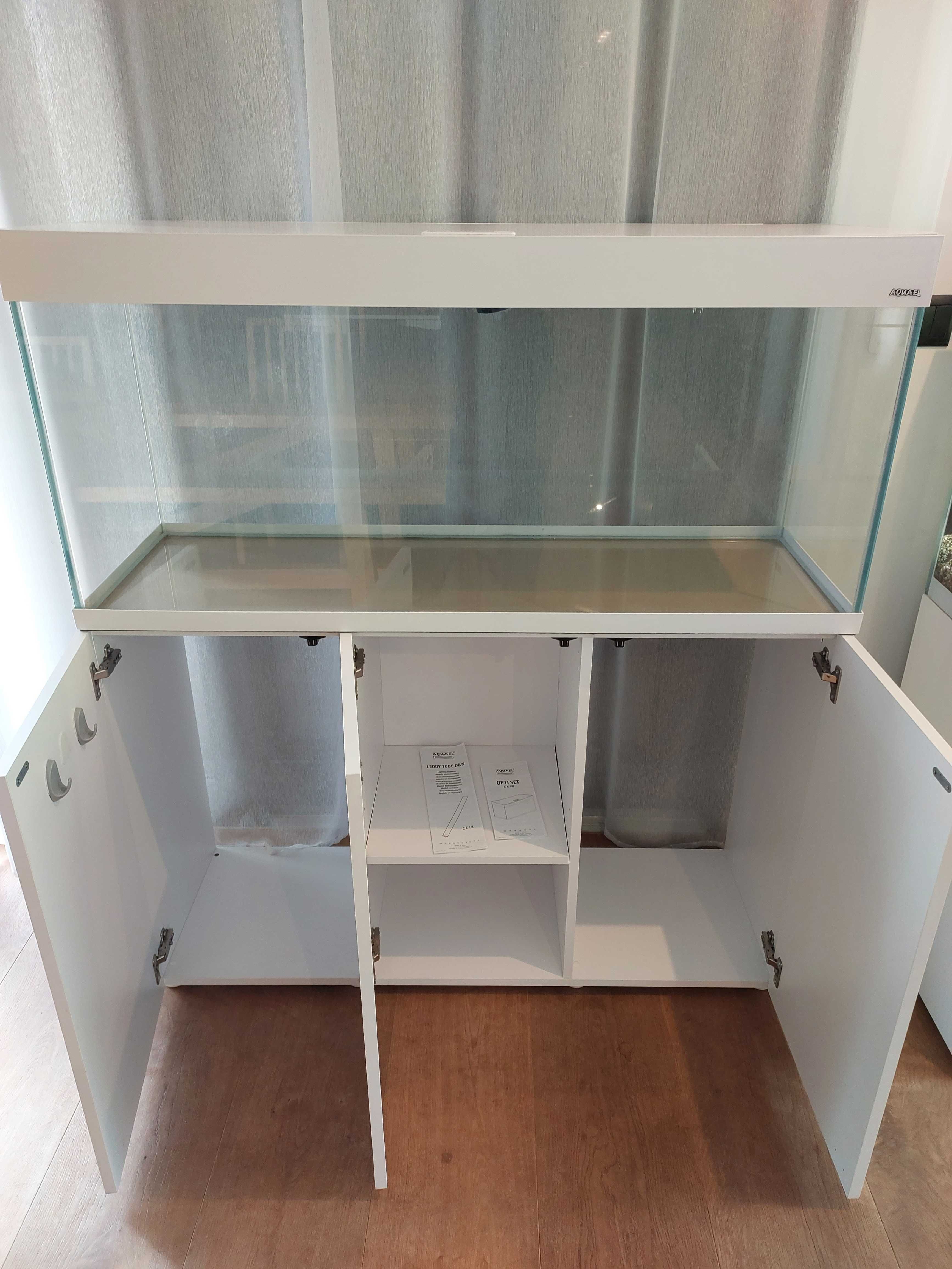 Akwarium Aquael Opti Set 240 l biały + szafka + 2 x LED Day & Night