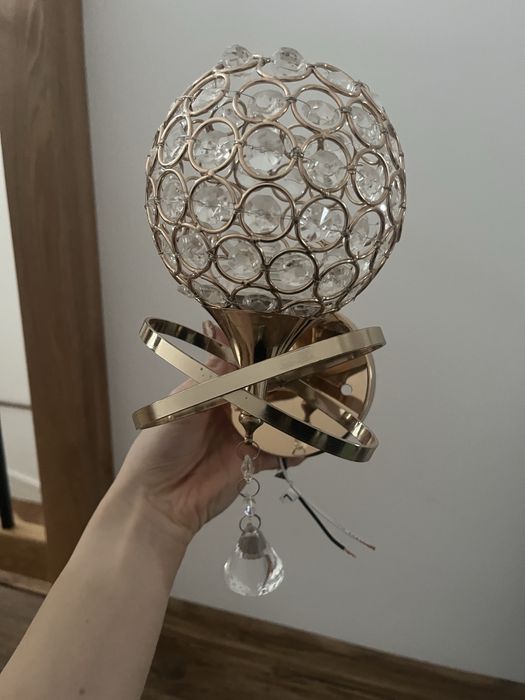 Lampa kinkiet (2szt.), glamour, złota