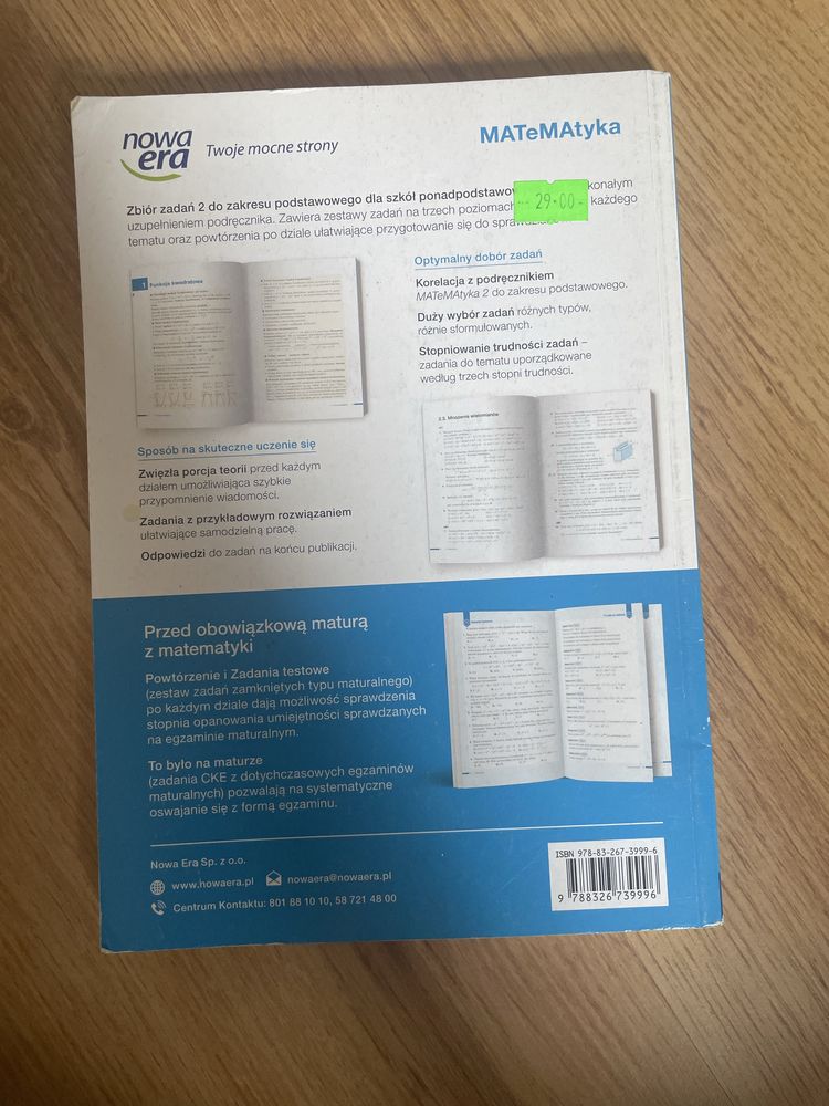 Zbiór zadan z matematyki klasa 2 liceum zakres podstawowy od nowej ery