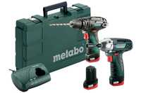 Conjunto de Ferramentas Sem Fio METABO COMBO SET 12 V BS+SSD + 2 bater