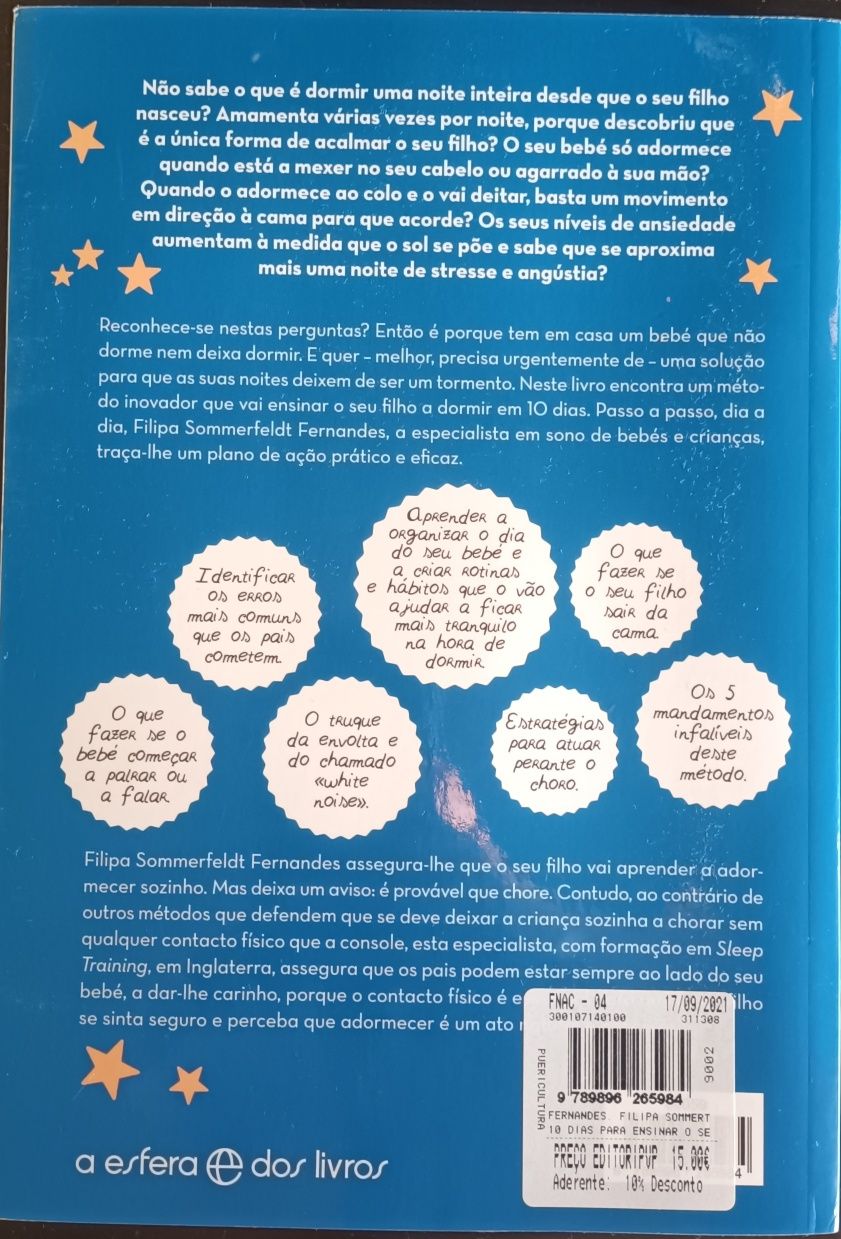 Livro "10 para ensinar o seu filho a dormir"