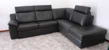 Sofa de canto extra pèle novo castanho escuro marca : chateau d'ax