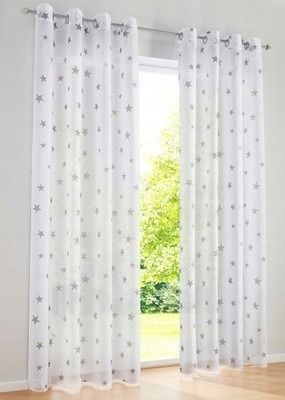 B.P.C firana biała w srebrne gwiazdy 145x140cm/1.